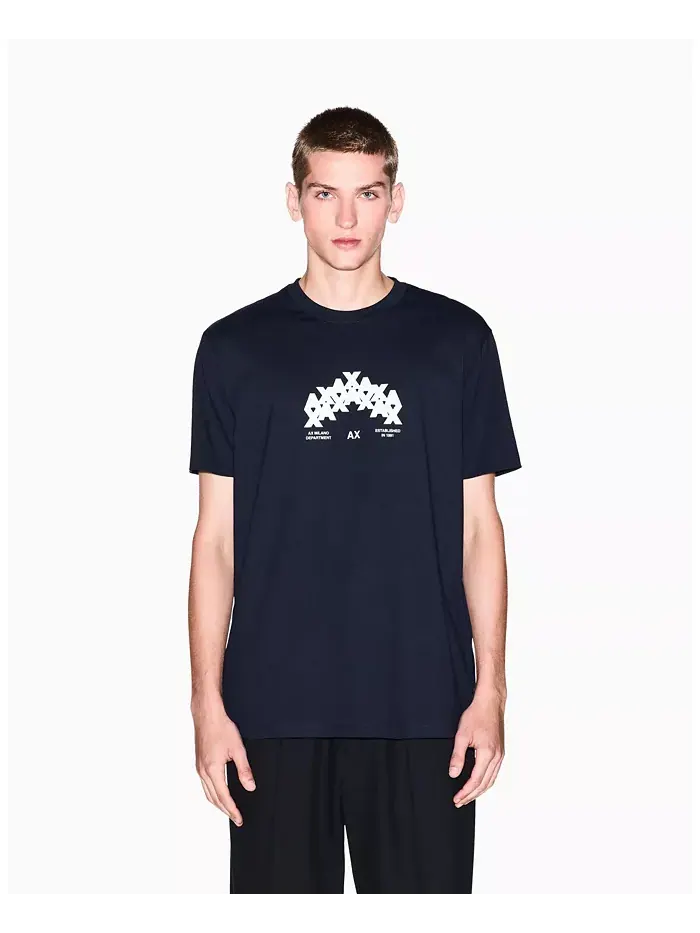 Мужская футболка Heavy Jersey с флокированным логотипом A X A|X Armani Exchange — изображение 1 из 5
