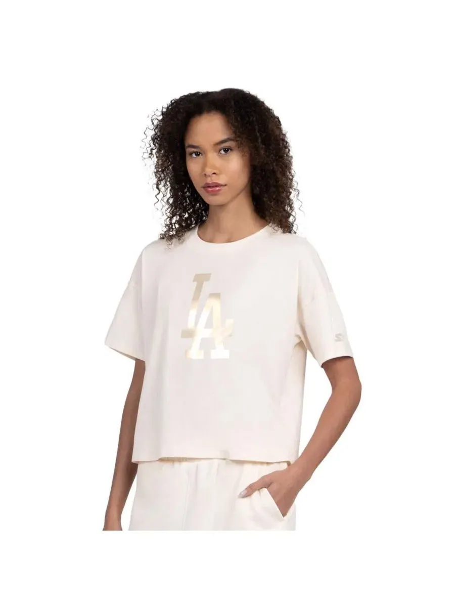 Футболка с принтом Pastels Boxy Cropped Starter — изображение 1 из 3, бежевый