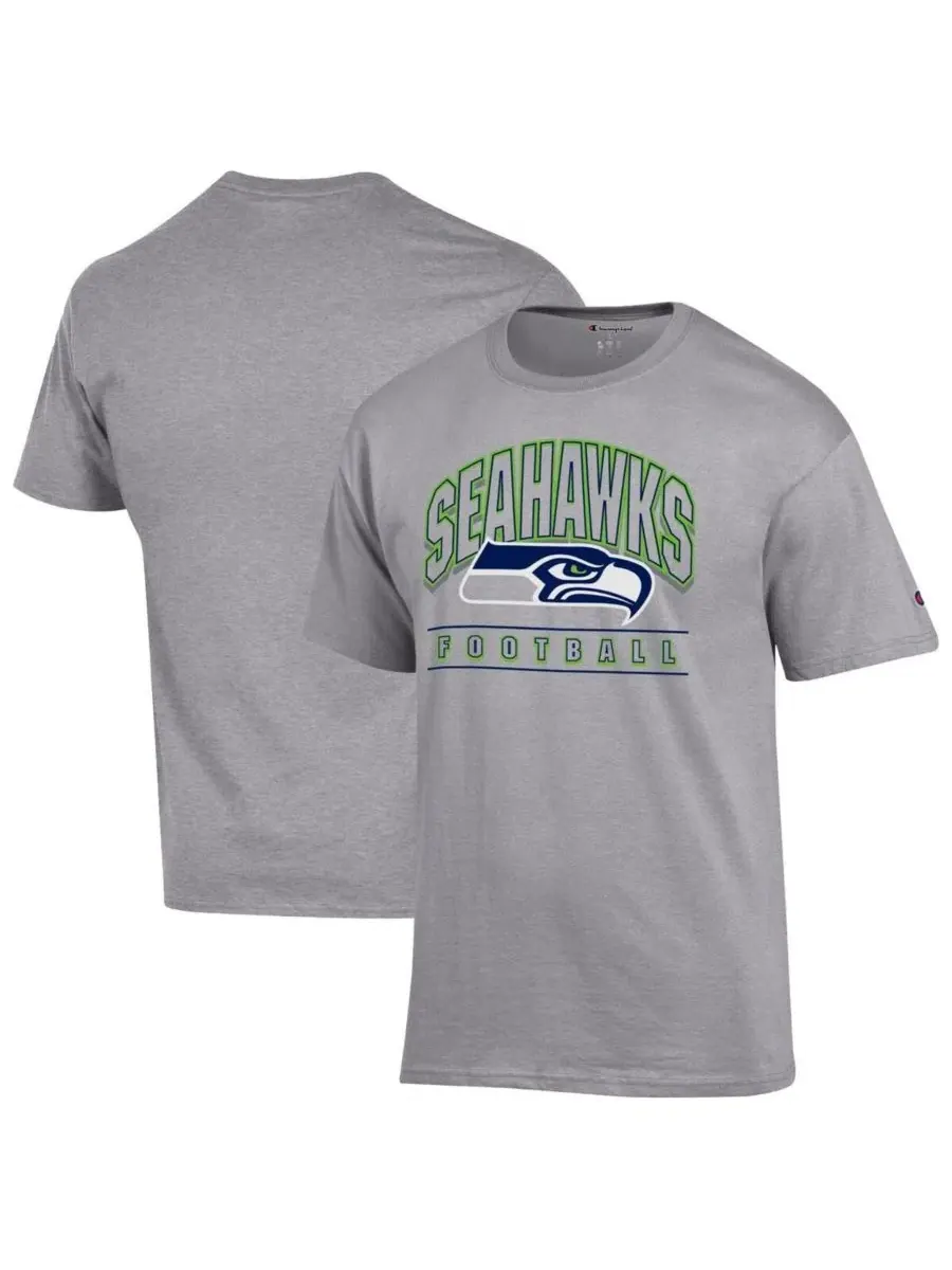 Футболка с принтом Seattle Seahawks Champion — изображение 1 из 3, серый