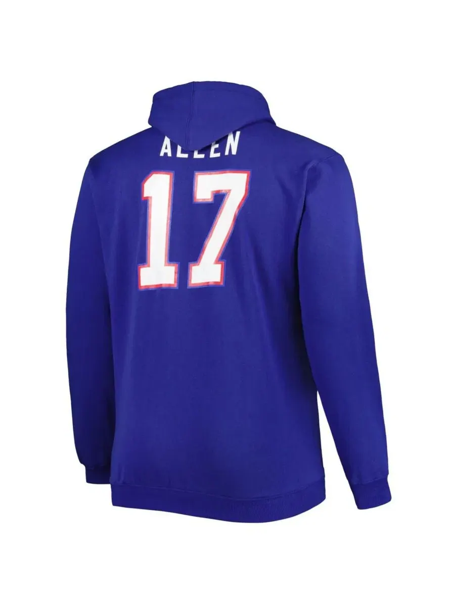 Толстовка с капюшоном на флисе с принтом Josh Allen Fanatics — изображение 3 из 3, королевский