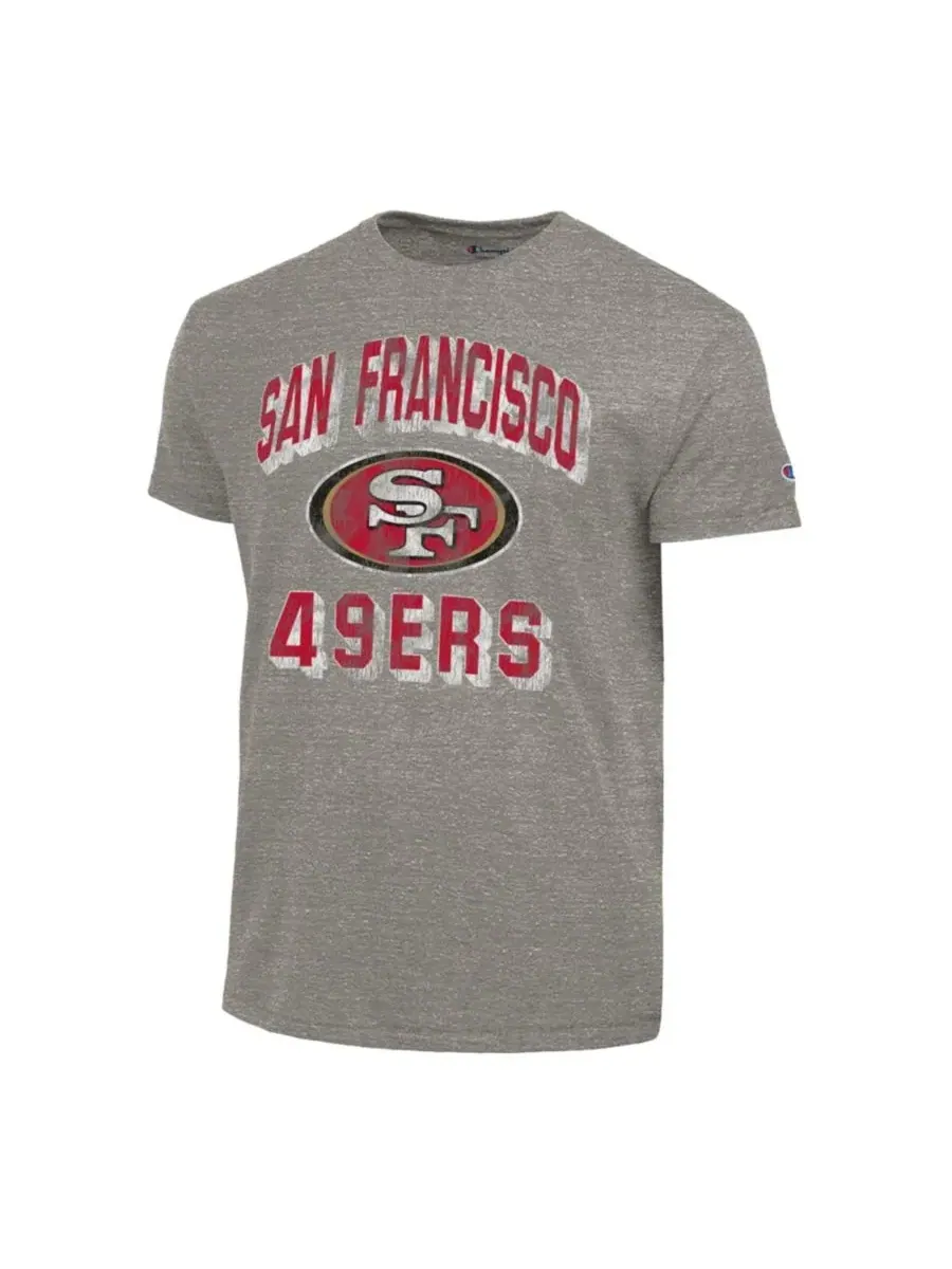 Футболка с принтом Ultimate Tri-Blend San Francisco 49ers Champion — изображение 2 из 3, темно-серый