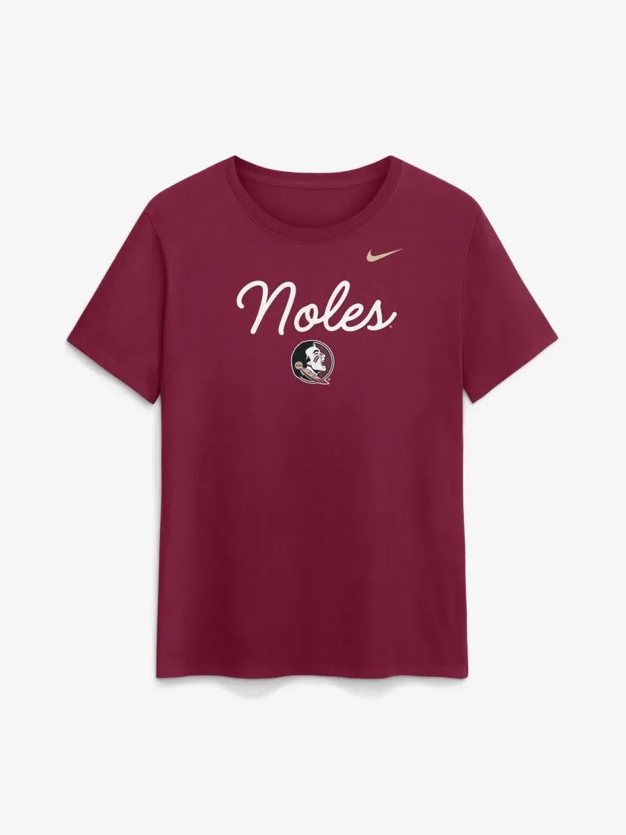 Футболка женская с принтом Script Mantra Logo Nike — изображение 2 из 4, гранат