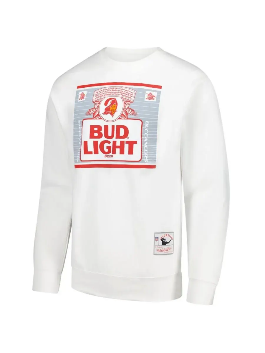 Mitchell & Ness Мужская белая толстовка Bud Light с эмблемой команды Tampa Bay Buccaneers — изображение 3 из 3, белый