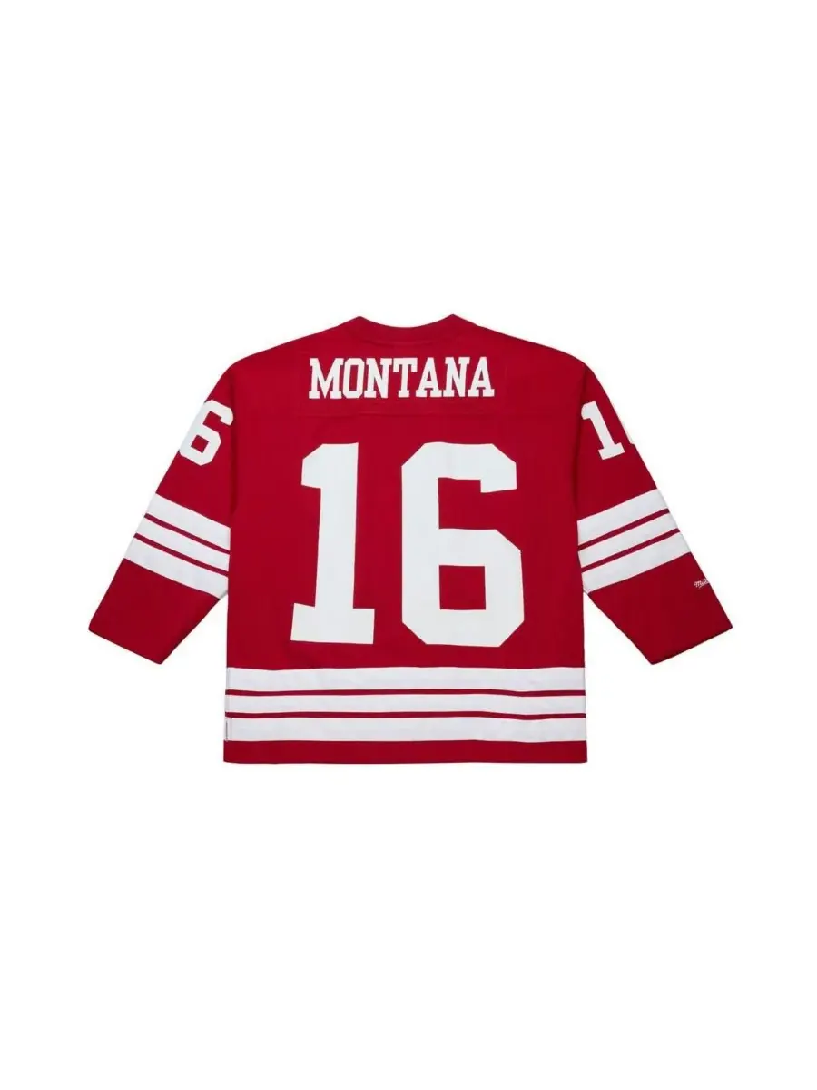 Мужская хоккейная майка Joe Montana Scarlet San Francisco 49ers Maxed Out Fashion Mitchell & Ness — изображение 2 из 5, алый