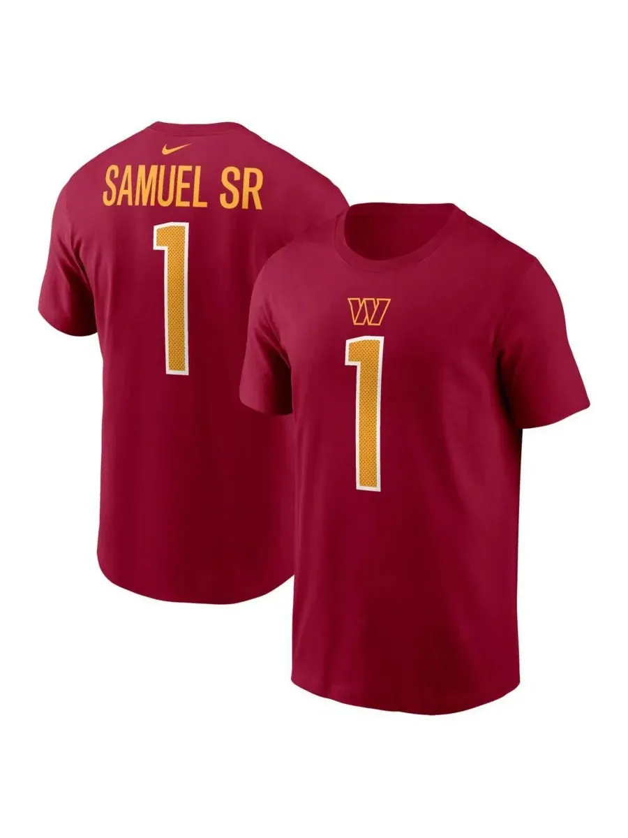 Nike Мужская футболка Deebo Samuel Sr бордового цвета с номером команды Washington Commanders — изображение 1 из 3, бордовый