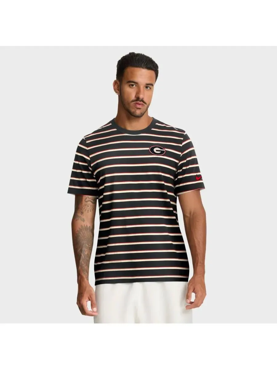 Nike Мужская черная футболка Georgia Bulldogs Athletic Prep Legacy Summit Stripe — изображение 1 из 5, черный