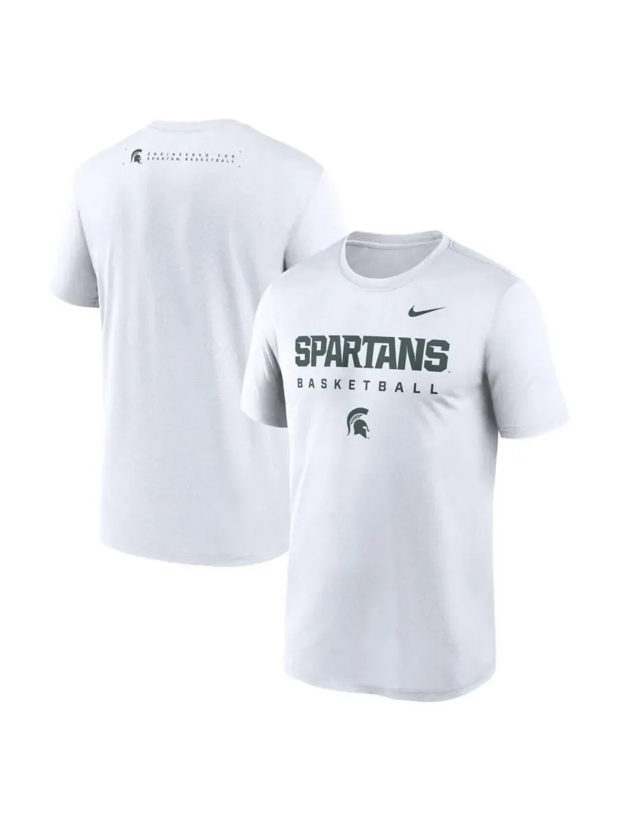 Nike Мужская белая футболка Michigan State Spartans 2025 Courtside Basketball Legend Dri-FIT — изображение 1 из 3, белый