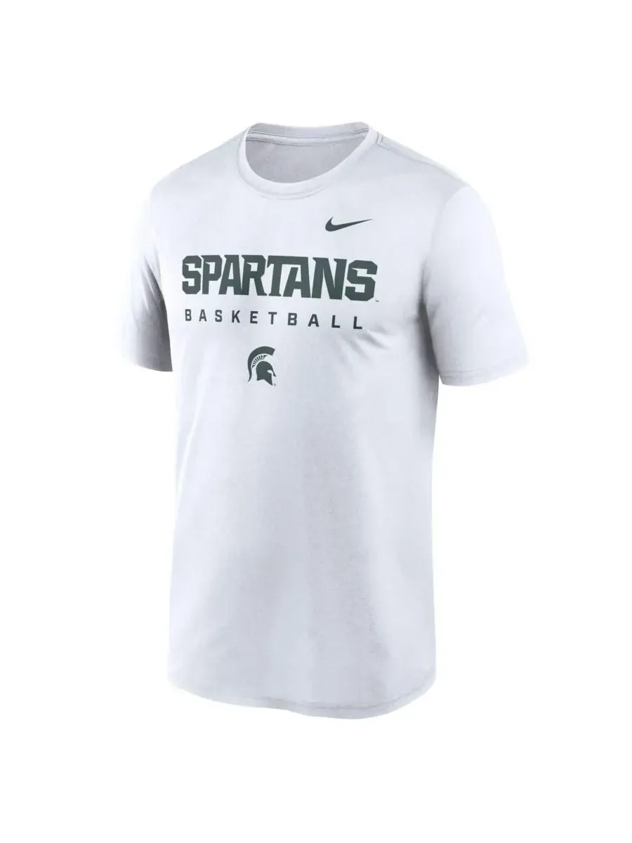 Nike Мужская белая футболка Michigan State Spartans 2025 Courtside Basketball Legend Dri-FIT — изображение 2 из 3, белый