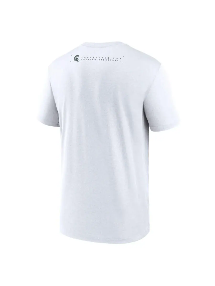 Nike Мужская белая футболка Michigan State Spartans 2025 Courtside Basketball Legend Dri-FIT — изображение 3 из 3, белый
