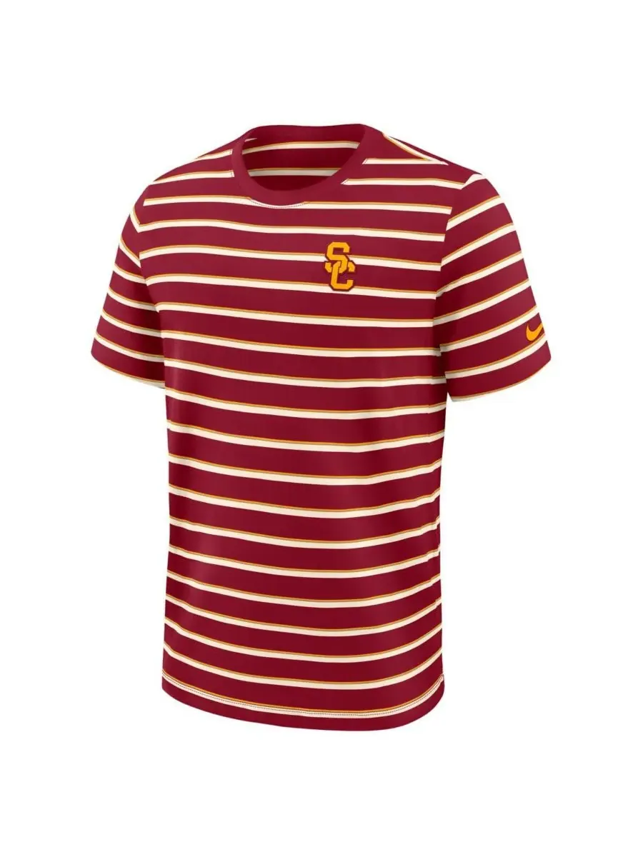 Мужская футболка Cardinal USC Trojans Athletic Prep Legacy Summit Stripe Nike — изображение 4 из 5, красный