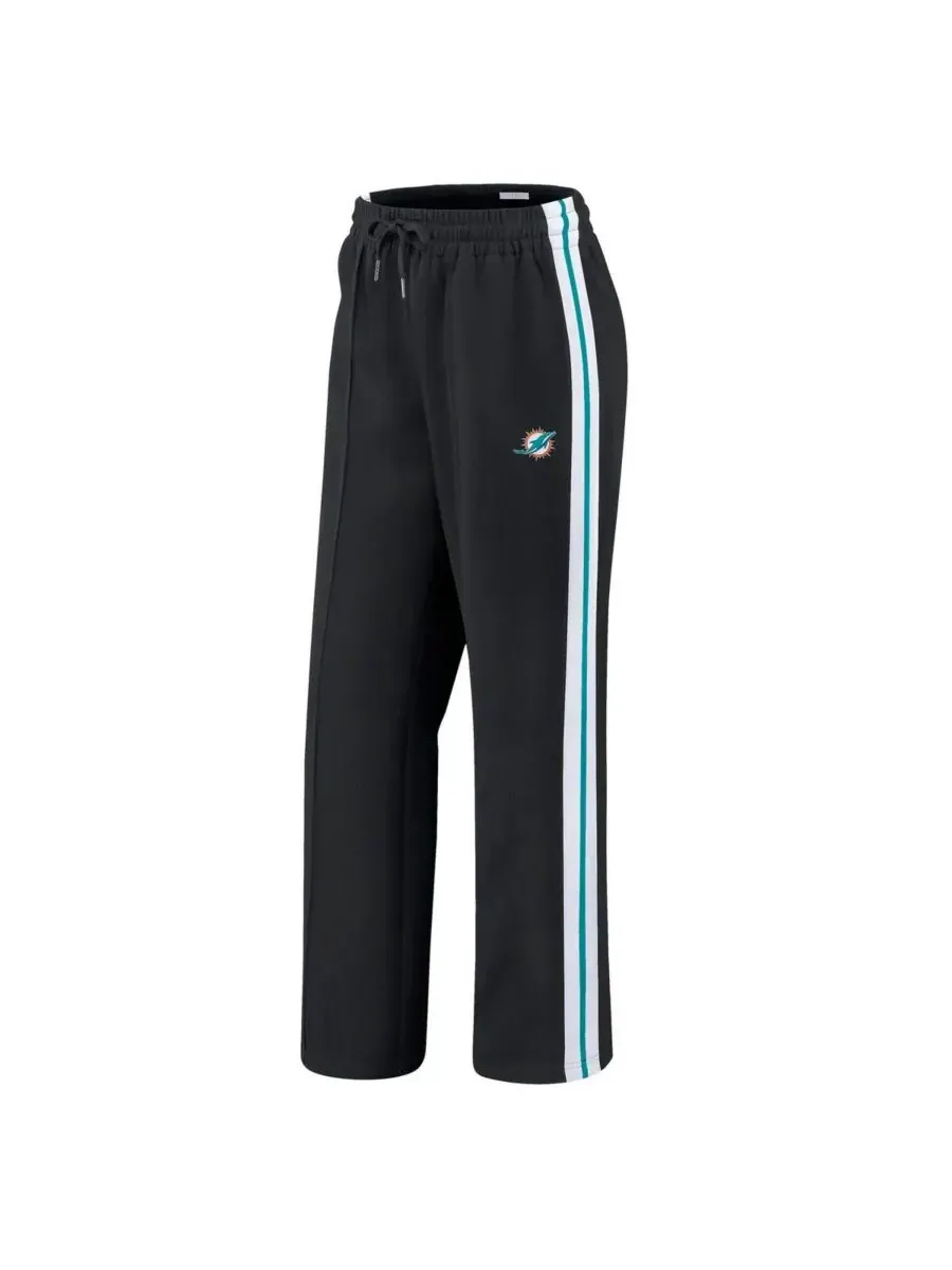 WEAR by Erin Andrews Женские черные брюки прямого кроя с цветовыми блоками в стиле Miami Dolphins — изображение 2 из 3