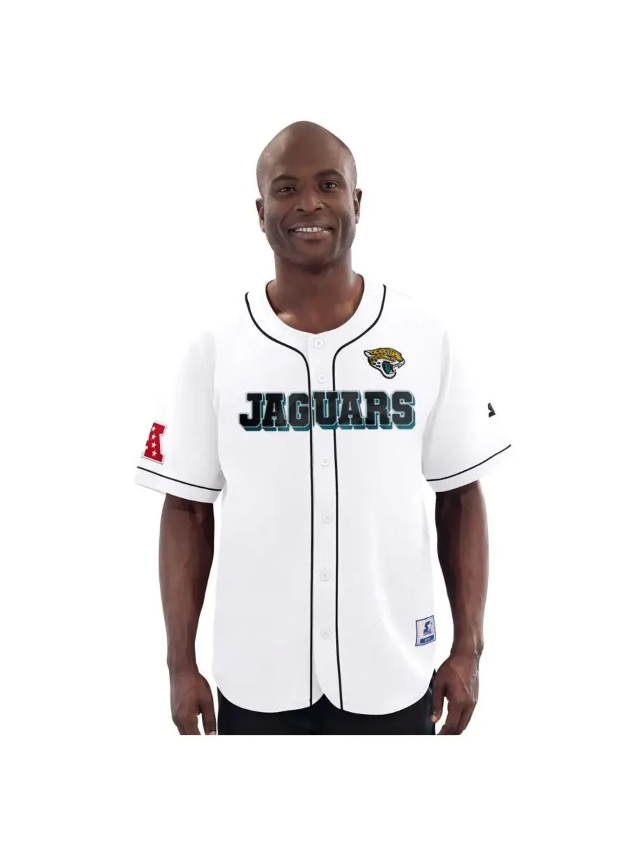 Starter Мужская белая бейсбольная майка Jacksonville Jaguars Relay с застежкой на все пуговицы — изображение 1 из 2, белый