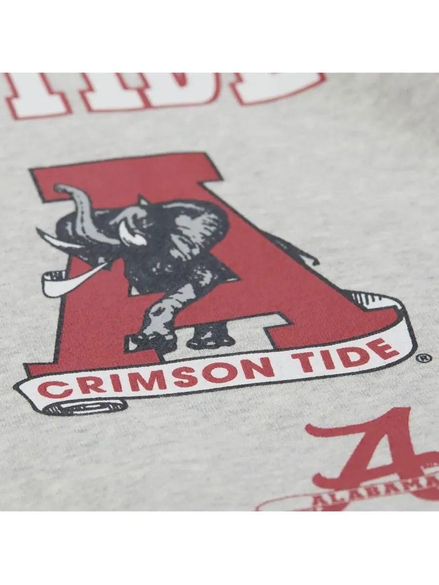Mitchell & Ness Мужская серая толстовка с принтом "Alabama Crimson Tide" по всей поверхности — изображение 4 из 5, серый