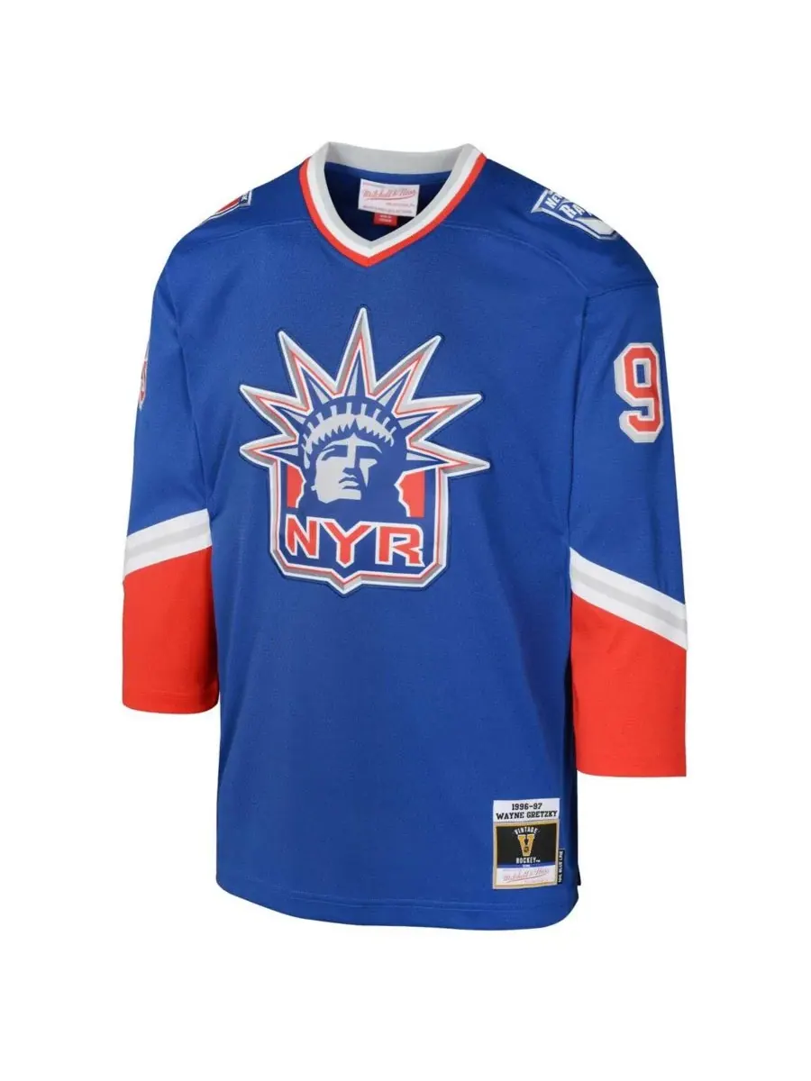 Mitchell & Ness Большие мальчики и девочки. Джерси Уэйна Гретцки, игрока «Нью-Йорк Рейнджерс» — изображение 3 из 3, синий