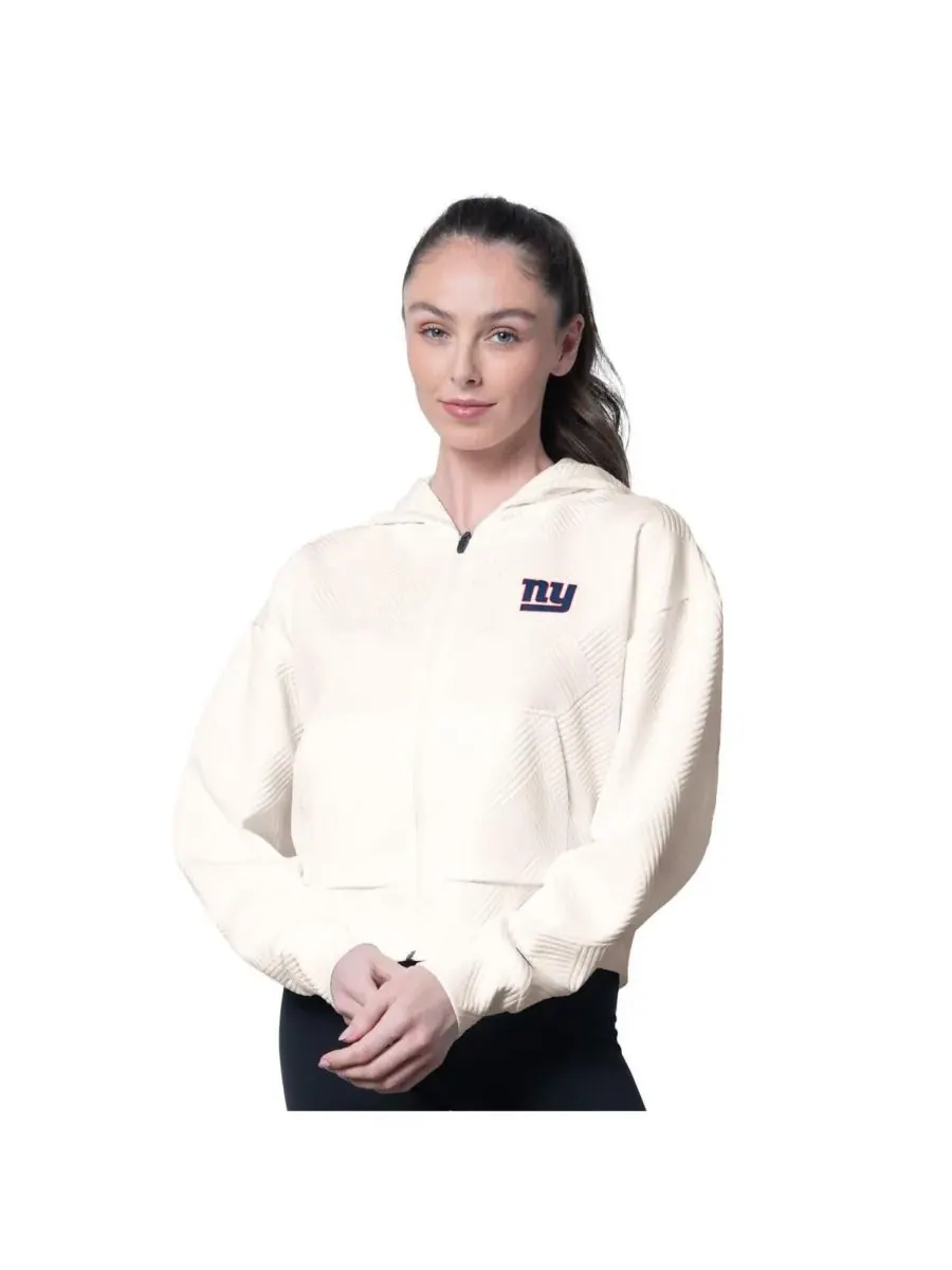MSX by Michael Strahan Женская кремовая толстовка на молнии New York Giants Eleanor — бежевый