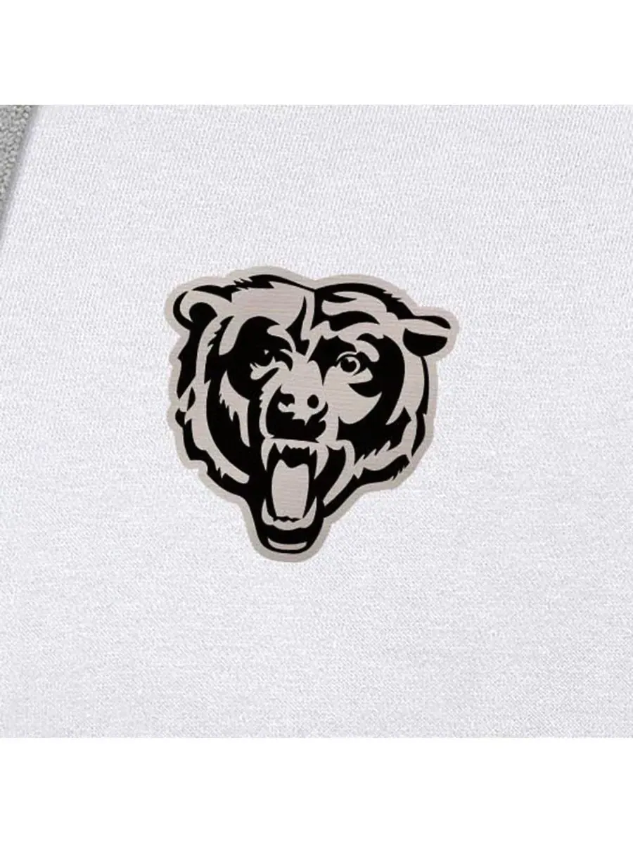 Antigua Мужская белая толстовка с капюшоном Chicago Bears Brushed Carbon Victory — изображение 4 из 4, белый