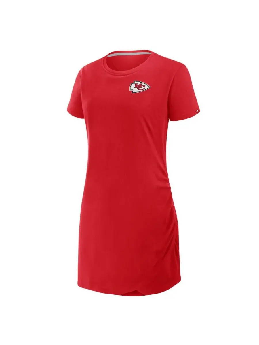Fanatics Женское красное платье Kansas City Chiefs Level Up свободного кроя с драпировкой — изображение 3 из 3, красный