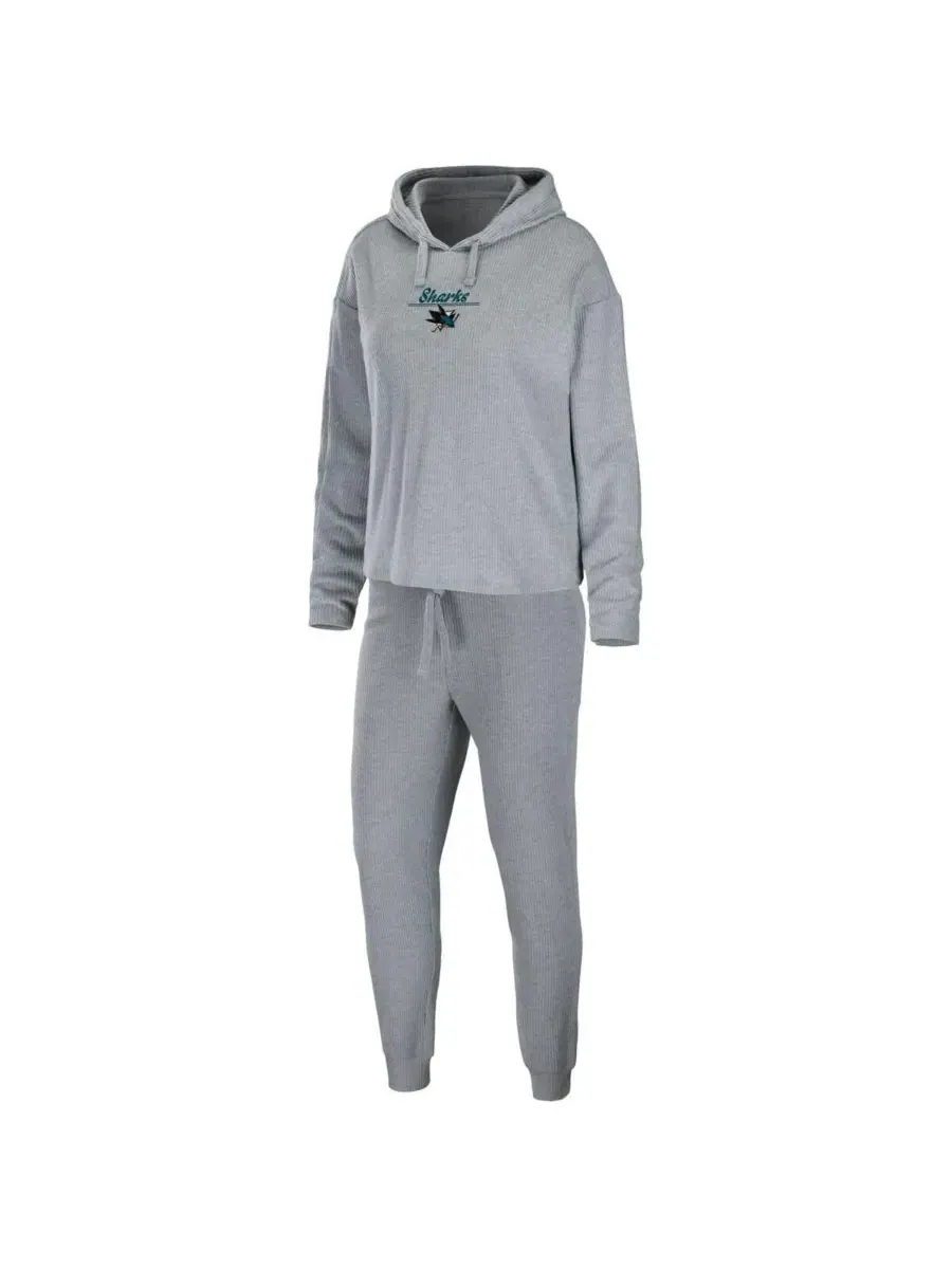 WEAR by Erin Andrews Женский пижамный комплект из светло-серого пуловера с логотипом San Jose — изображение 1 из 3, серый