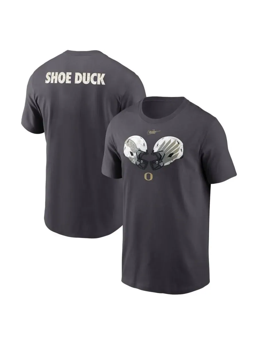 Nike Мужская футболка Oregon Ducks цвета антрацит с логотипом Shoe Duck Unstoppable Force Dri-FIT — изображение 1 из 3, серый