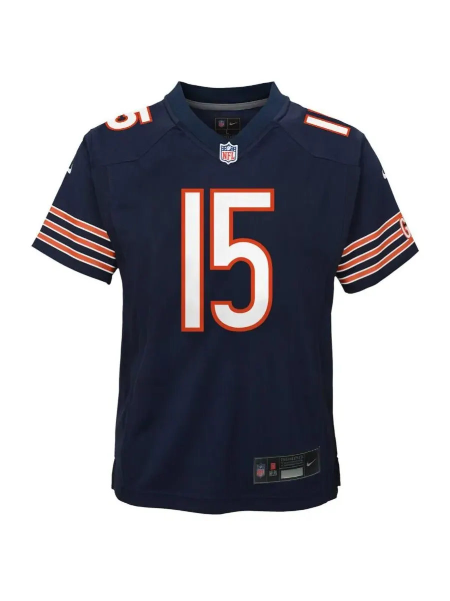 Nike Большая футболка для мальчиков и девочек Rome Odunze Navy Chicago Bears Team Game Jersey — изображение 2 из 3