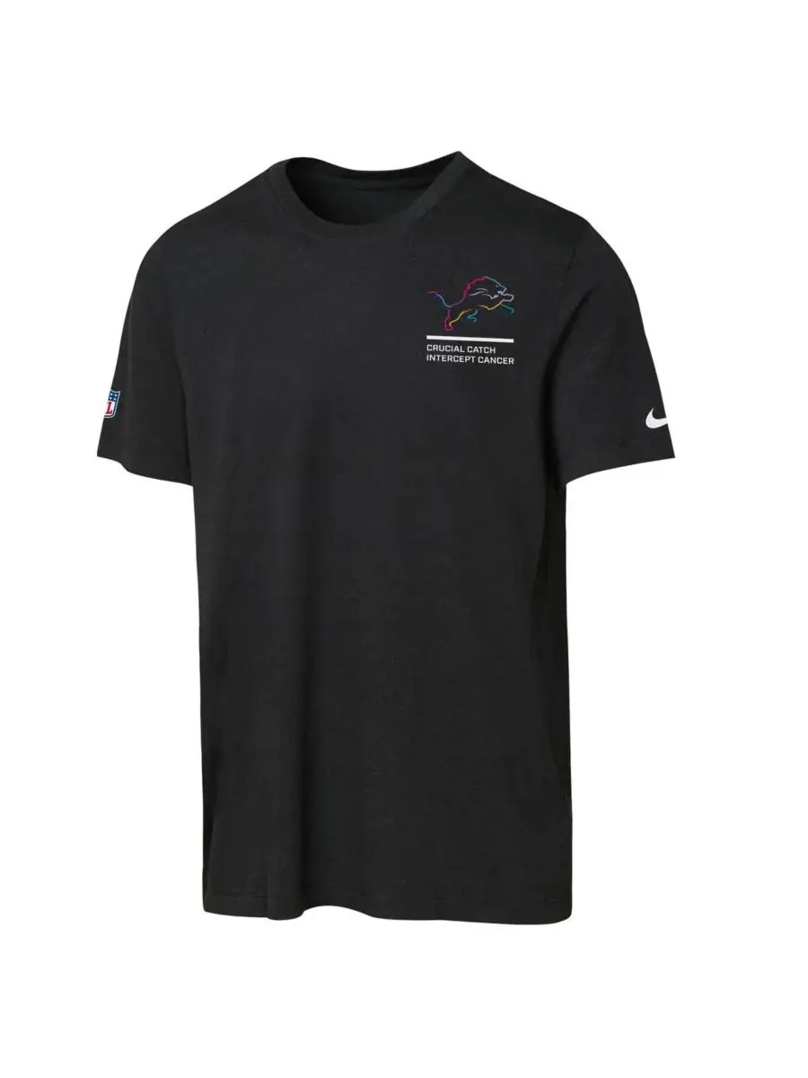 Nike Футболка Big Boys and Girls Black Detroit Lions 2025 NFL Crucial Catch Tri-Blend Dri-FIT для — изображение 2 из 3