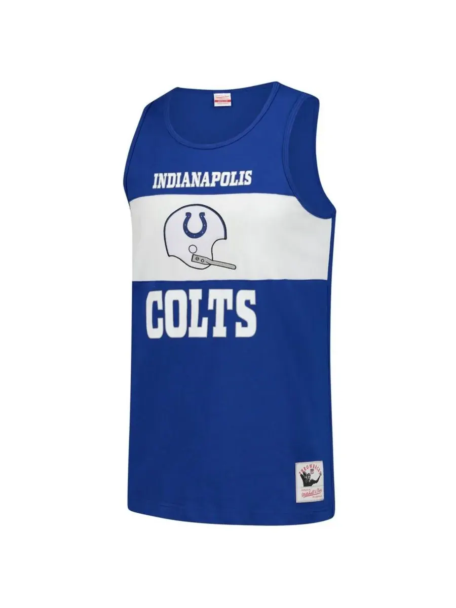 Мужская майка Royal Indianapolis Colts в стиле ретро с цветными блоками Mitchell & Ness — изображение 3 из 3, королевский