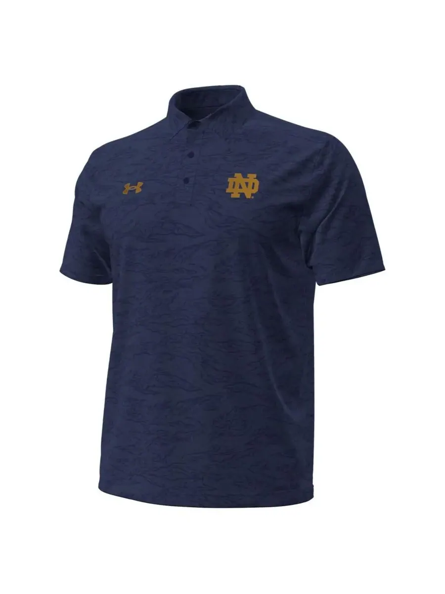 Under Armour Мужская темно-синяя камуфляжная поло-рубашка Notre Dame Fighting Irish Drive — изображение 3 из 3, темно-синий