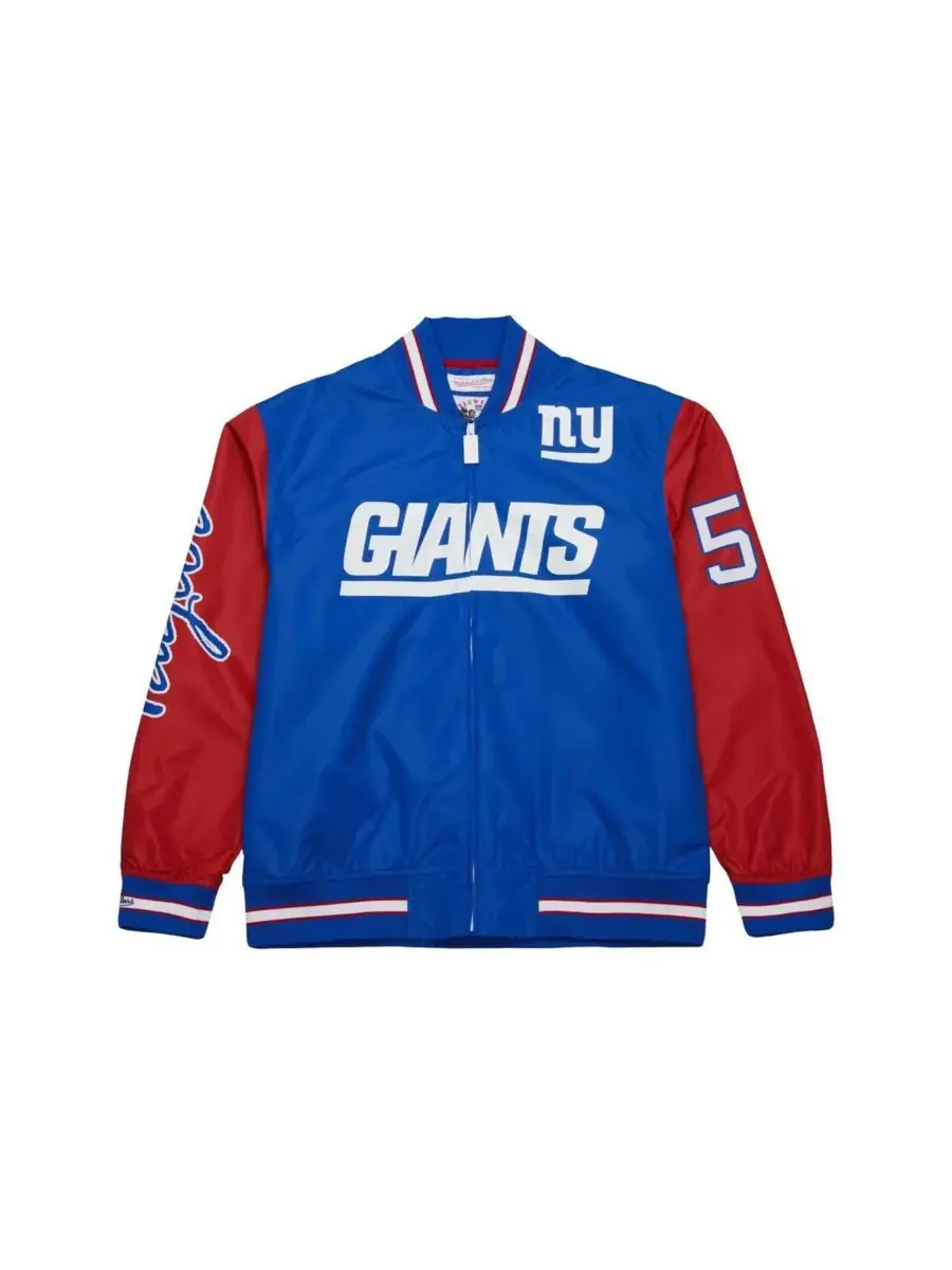 Мужская атласная куртка Lawrence Taylor Royal New York Giants с принтом, посвященным бывшему игроку — изображение 4 из 5