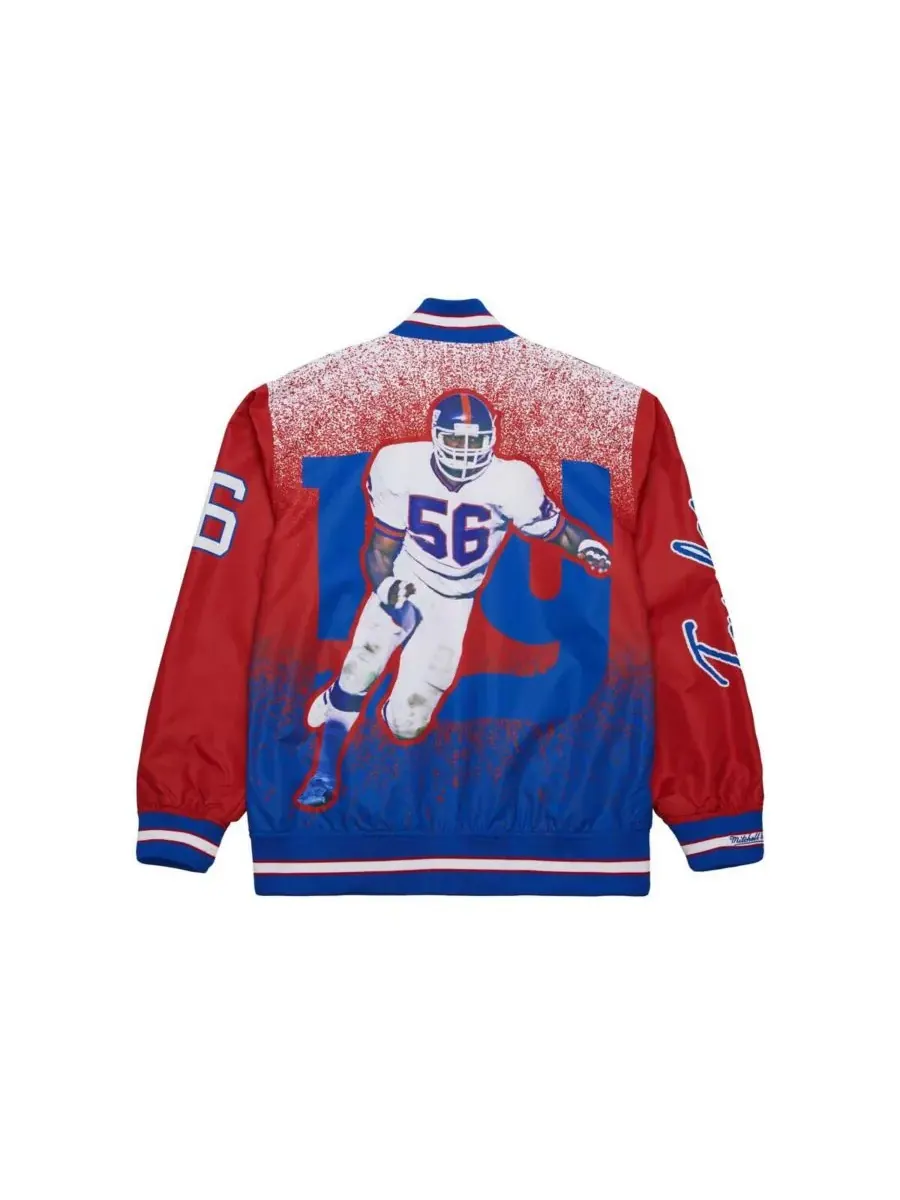 Мужская атласная куртка Lawrence Taylor Royal New York Giants с принтом, посвященным бывшему игроку — изображение 5 из 5