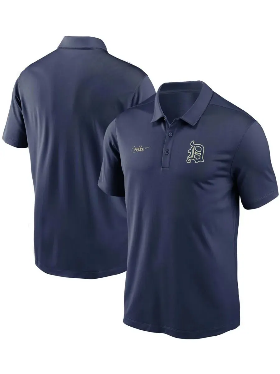 Nike Мужская темно-синяя поло-рубашка Detroit Tigers Cooperstown Collection Logo Franchise — изображение 1 из 3, темно-синий