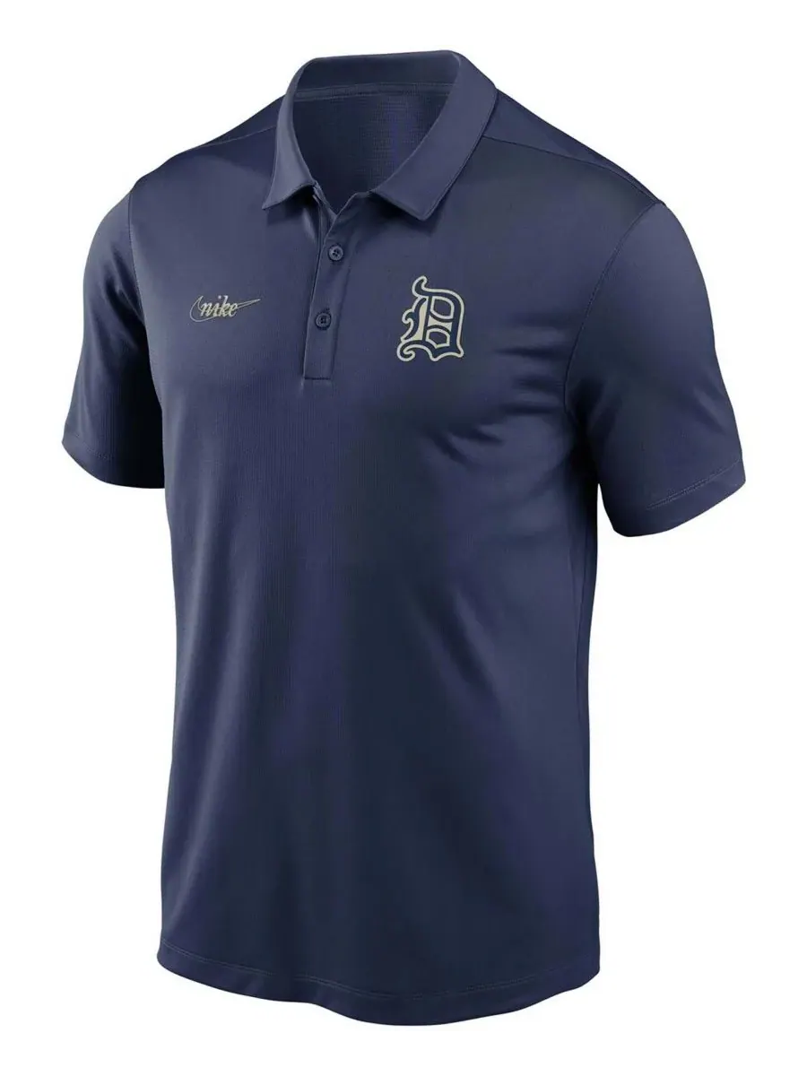 Nike Мужская темно-синяя поло-рубашка Detroit Tigers Cooperstown Collection Logo Franchise — изображение 2 из 3, темно-синий