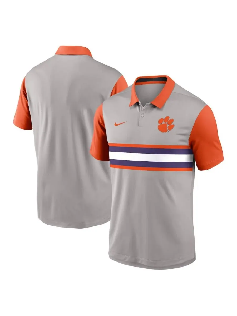 Nike Мужская серо-оранжевая поло-рубашка Clemson Tigers Vapor Performance — изображение 1 из 3, серый оранжевый