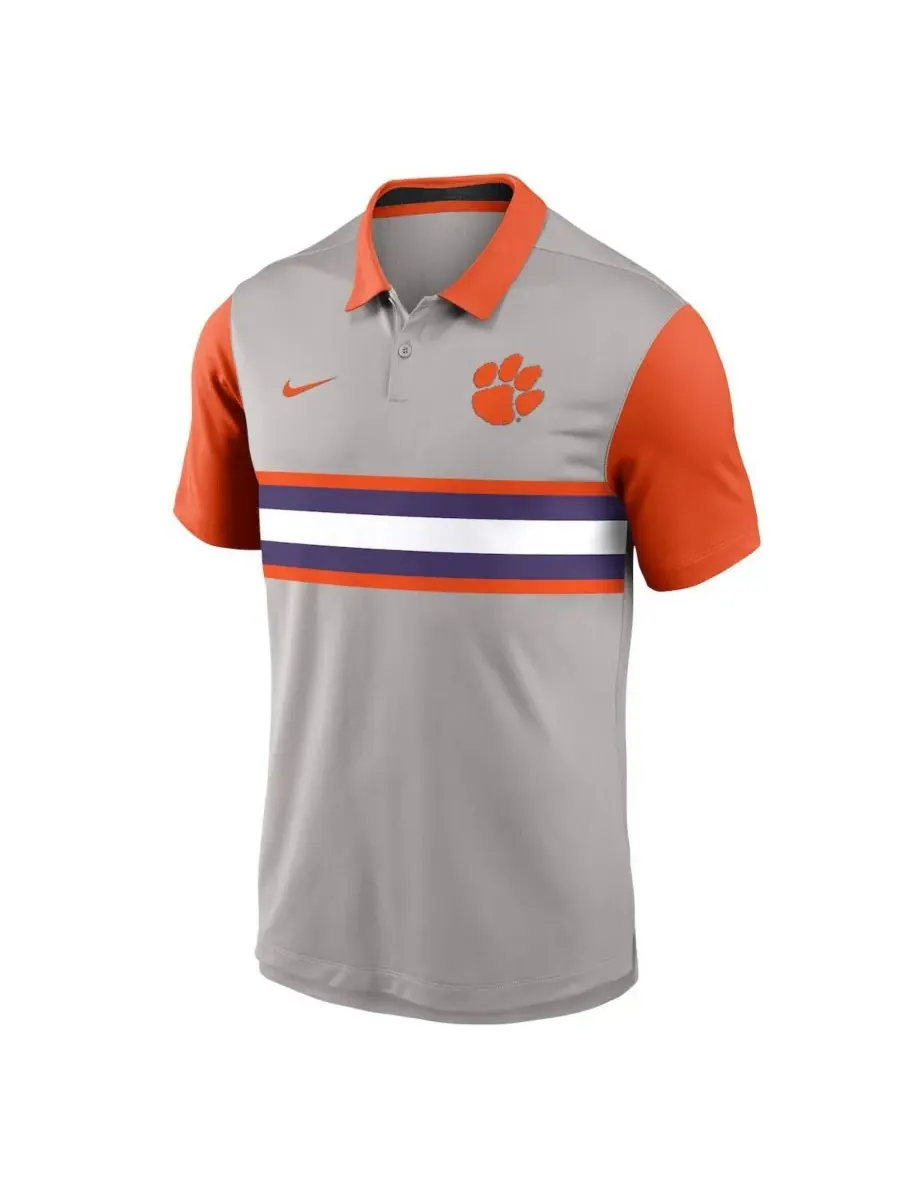 Nike Мужская серо-оранжевая поло-рубашка Clemson Tigers Vapor Performance — изображение 2 из 3, серый оранжевый
