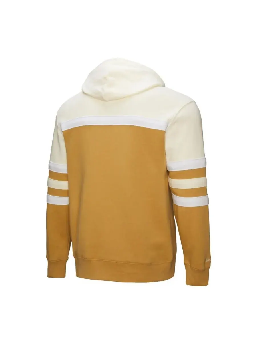 Mitchell & Ness Мужская толстовка с капюшоном в бежево-кремовом цвете с изображением главного — изображение 2 из 3