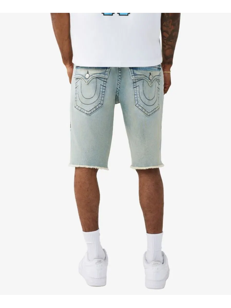 Мужские шорты Ricky с прямой строчкой и бахромой True Religion, Pollen Bleach Light Wash — изображение 3 из 3