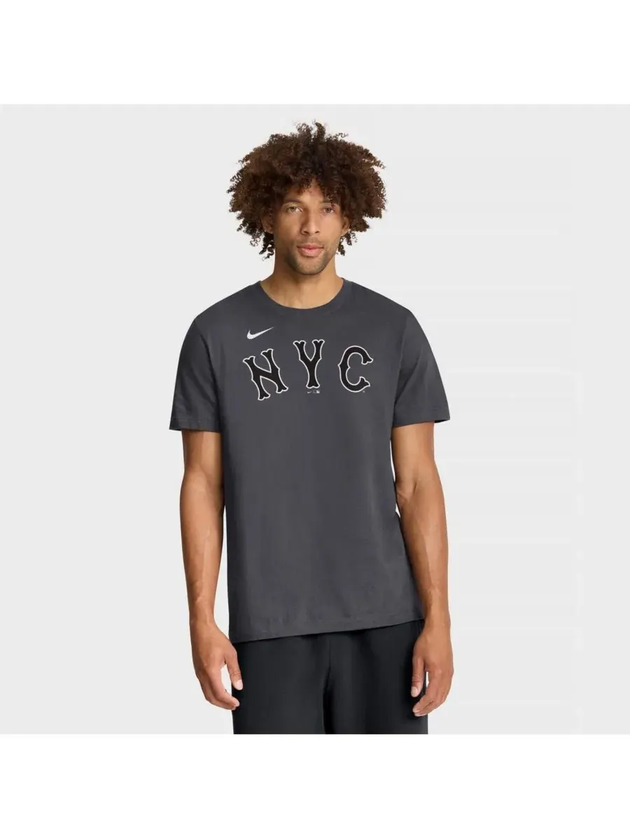 Мужская футболка New York Mets City Connect с большим логотипом, цвет антрацит Nike — изображение 1 из 4