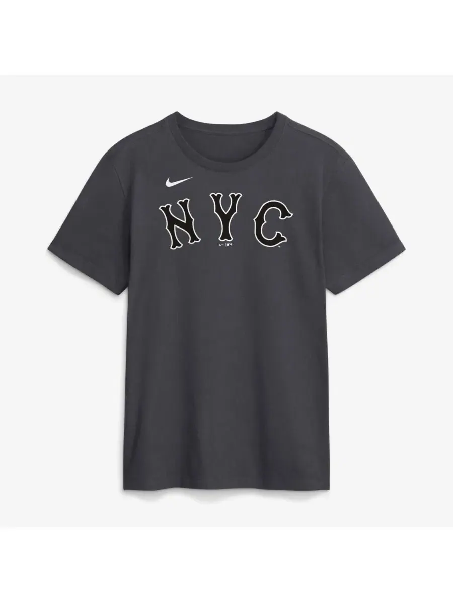 Мужская футболка New York Mets City Connect с большим логотипом, цвет антрацит Nike — изображение 2 из 4