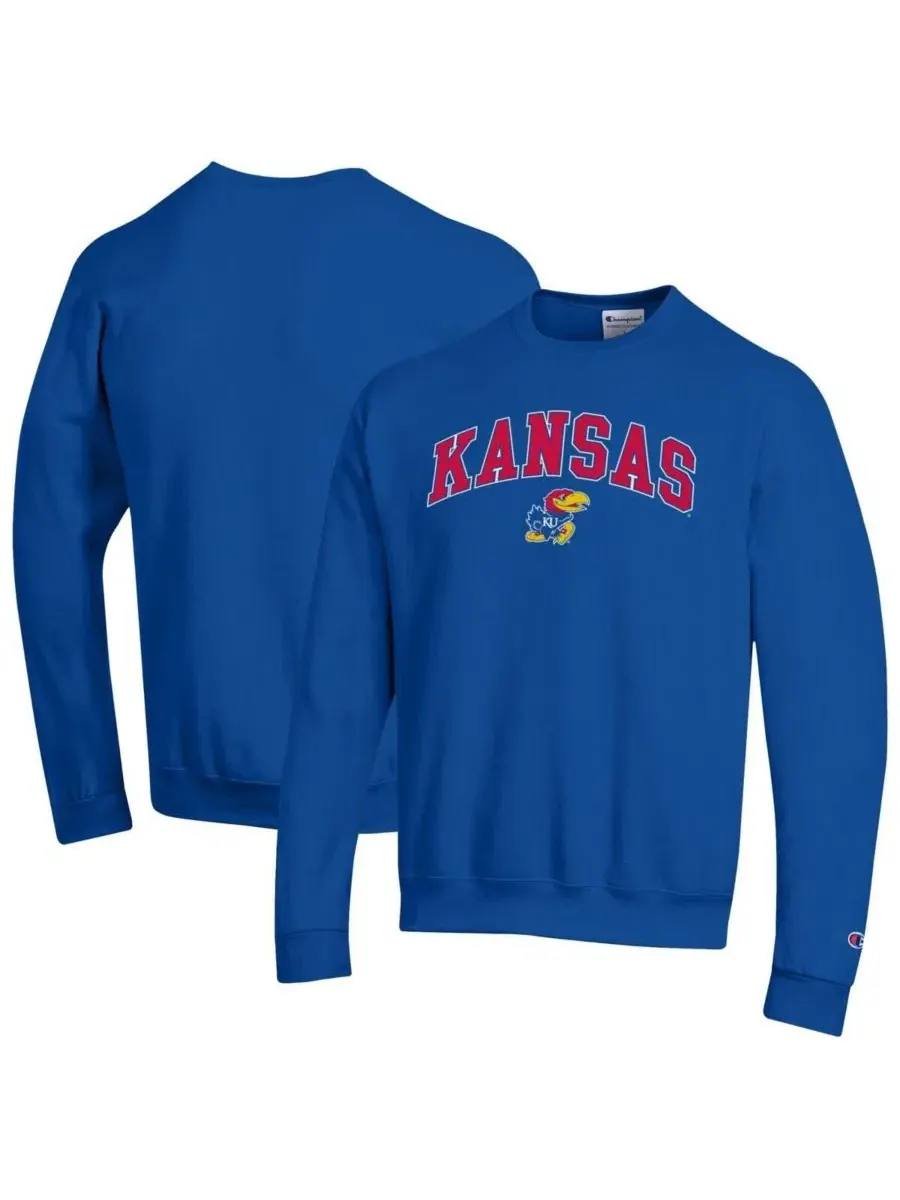 Мужская толстовка Royal Kansas Jayhawks с логотипом Arch Over Logo Champion — изображение 1 из 3, королевский