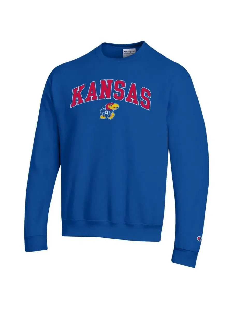 Мужская толстовка Royal Kansas Jayhawks с логотипом Arch Over Logo Champion — изображение 2 из 3, королевский