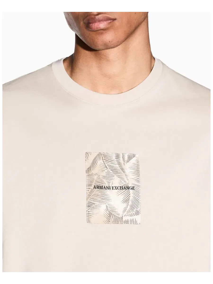 Мужская футболка IBIZA X с принтом в виде листьев и коробок A|X Armani Exchange — изображение 5 из 5