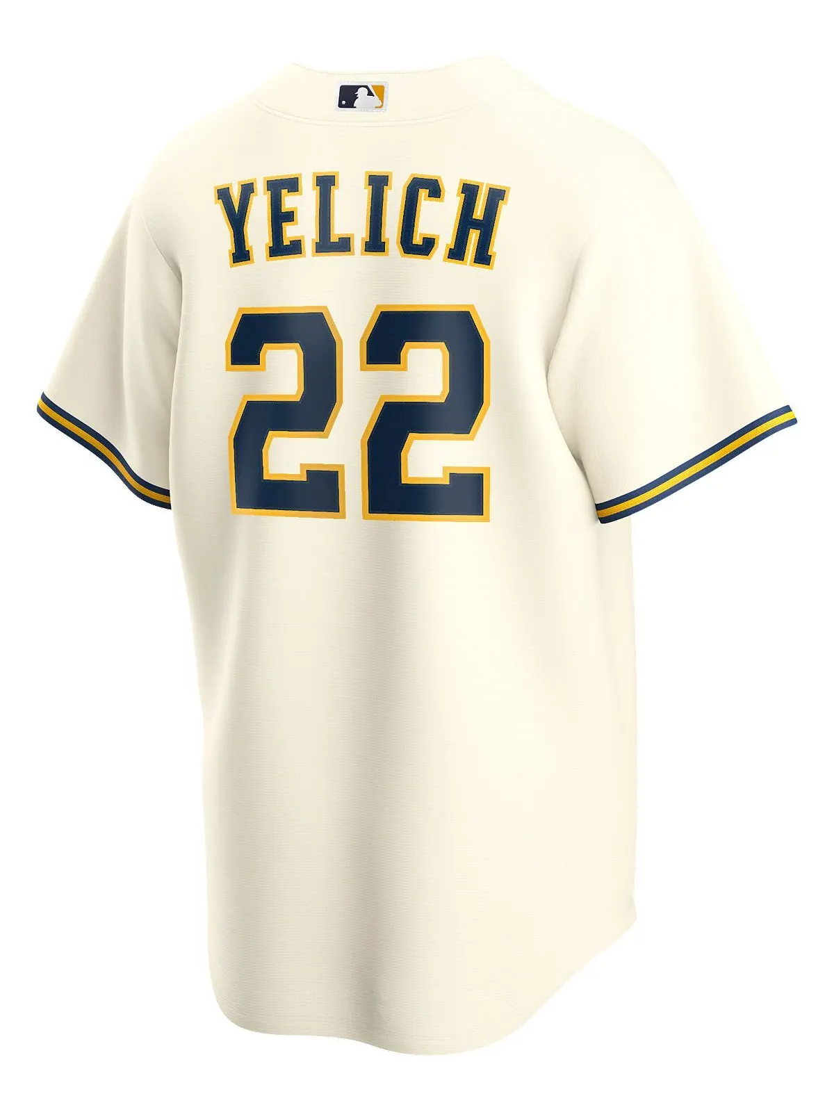Официальная копия мужского трикотажа christian yelich milwaukee brewers игрока Nike — изображение 1 из 2, белый