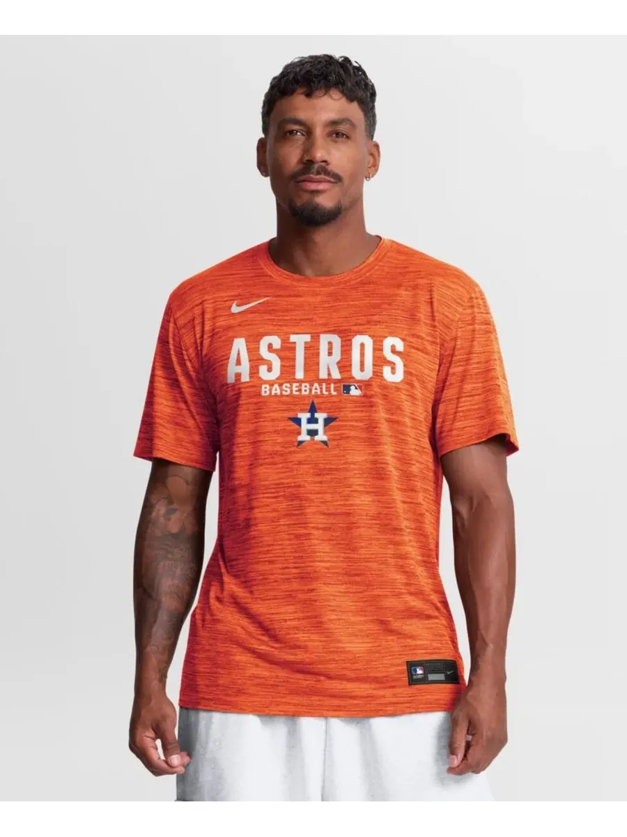 Футболка с коротким рукавом и принтом Velocity Dri-FIT Nike — изображение 3 из 5, оранжевый