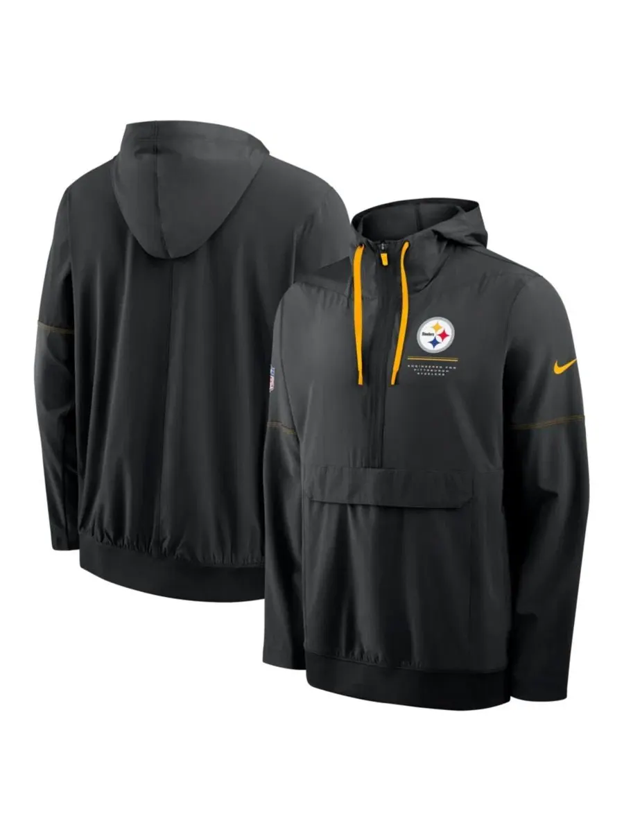 Ветрозащитная куртка-худи с капюшоном Sideline Logo Glory Anorak Half-Zip Hoodie Nike — изображение 1 из 3, черный