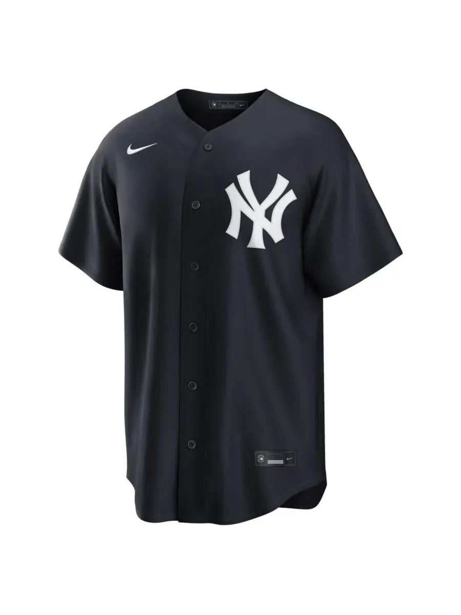 Мужская реплика джерси Nike New York Yankees Aaron Judge, с коротким рукавом — изображение 2 из 3, темно-синий белый