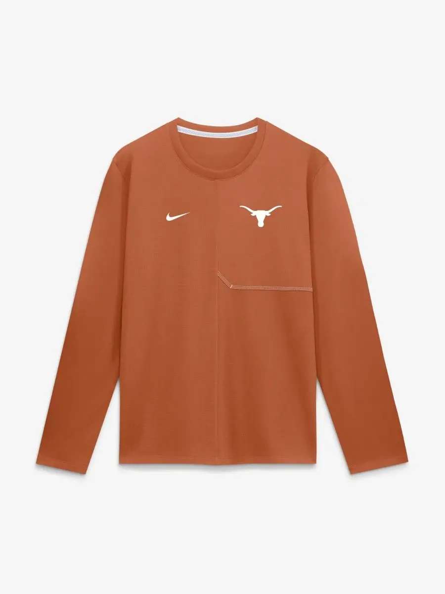 Футболка с длинным рукавом Nike Texas Longhorns 2026 Sideline Coaches UV Dri-FIT — изображение 1 из 2, оранжевый