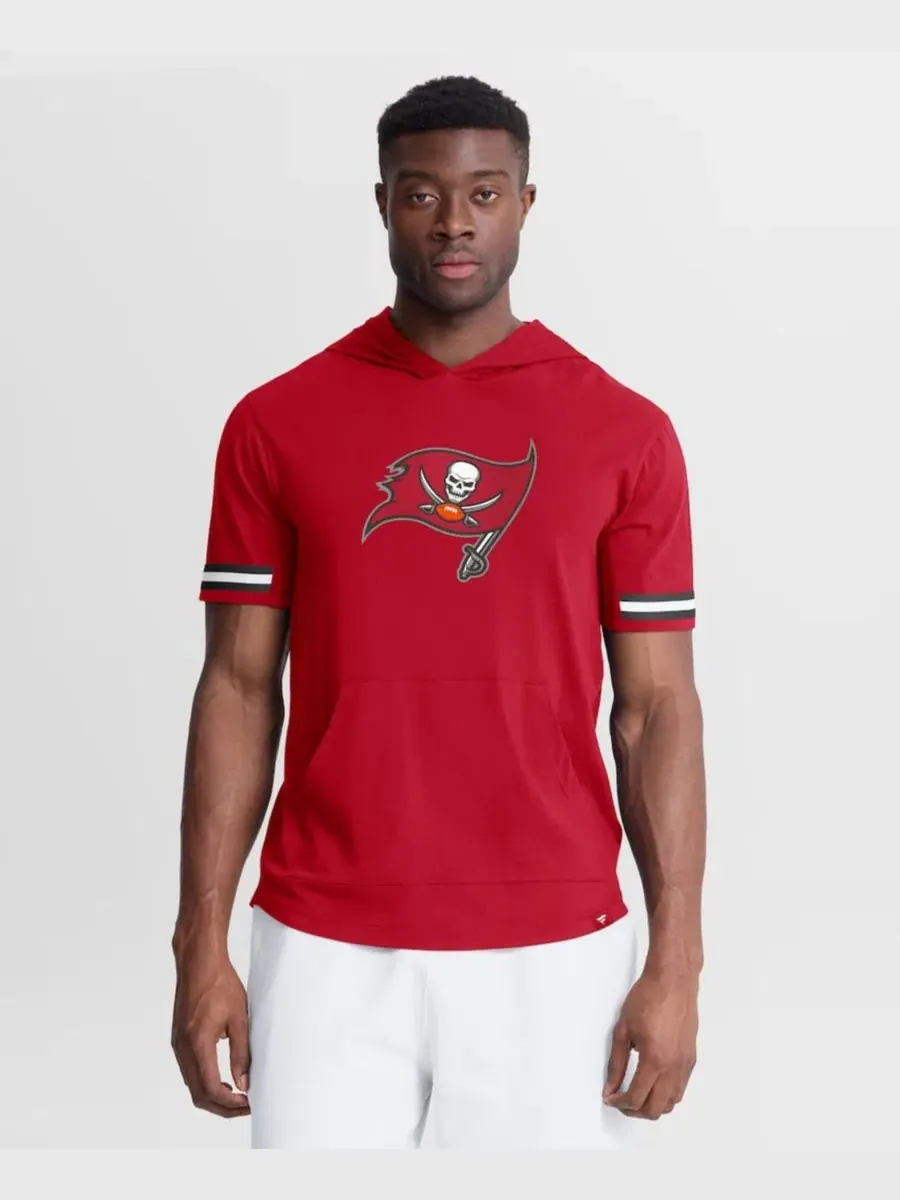 Футболка с капюшоном с коротким рукавом Tampa Bay Buccaneers Optimal Play Fanatics — изображение 1 из 5, красный серый