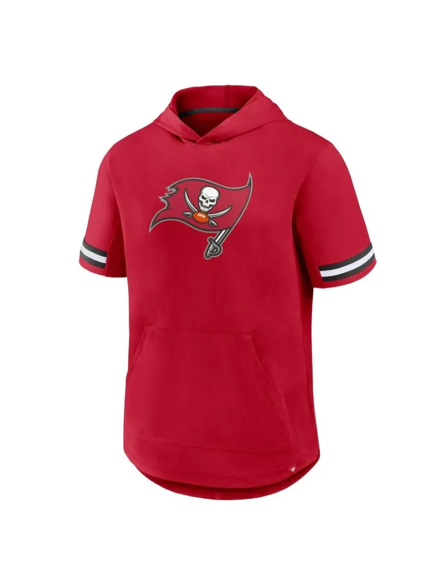 Футболка с капюшоном с коротким рукавом Tampa Bay Buccaneers Optimal Play Fanatics — изображение 2 из 5, красный серый