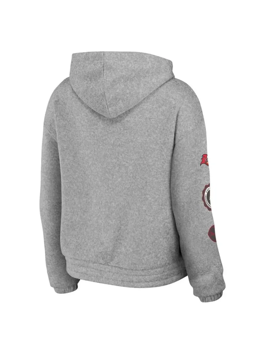 Женская худи с полной застежкой-молнией с вышивкой WEAR by Erin Andrews — изображение 2 из 3, серый