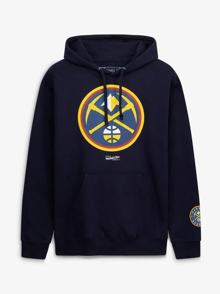 Мужская худи с флисом Denver Nuggets Mitchell & Ness — изображение 1 из 2, темно-синий