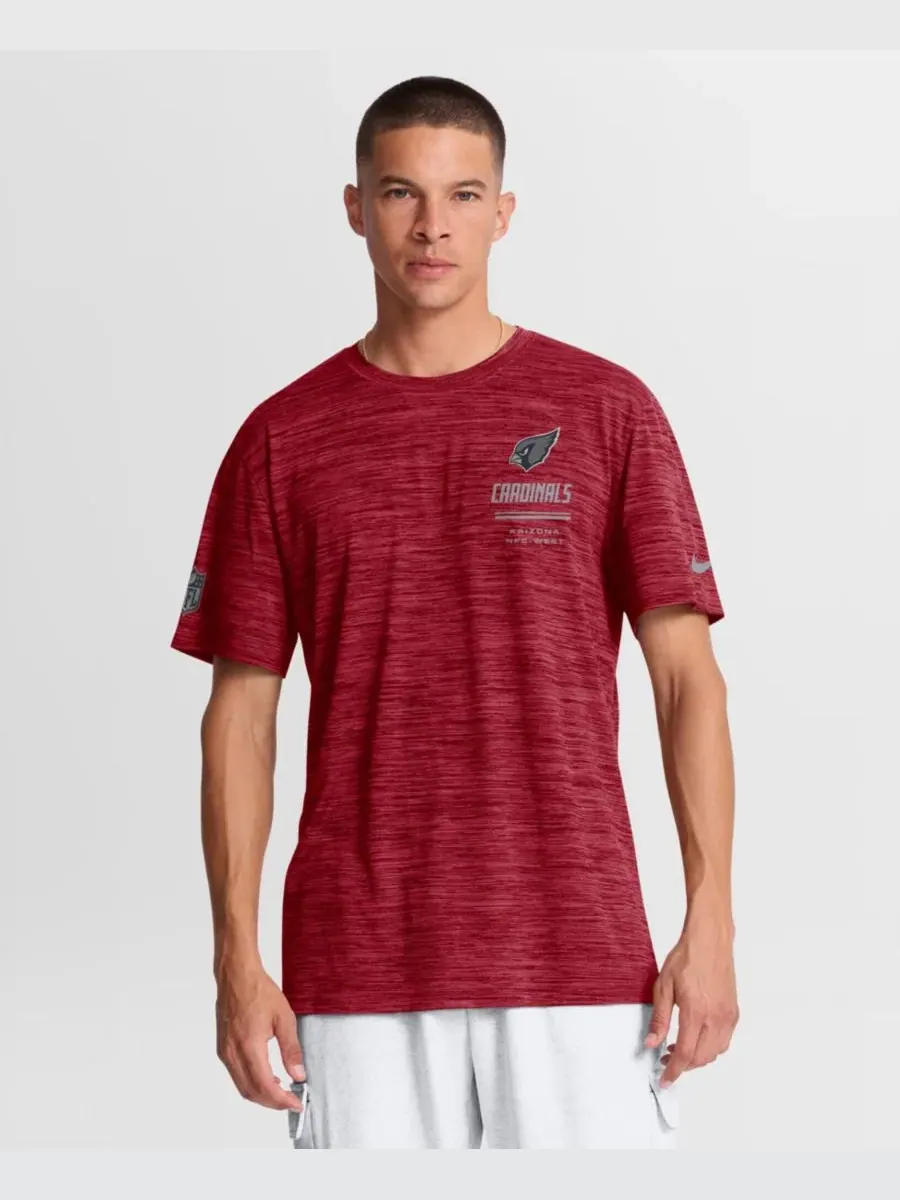 Футболка с коротким рукавом и кросс-дай принтом, модель Arizona Cardinals Sideline Double Covered — изображение 1 из 5
